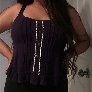 cute purple tank with embroidery // papaya